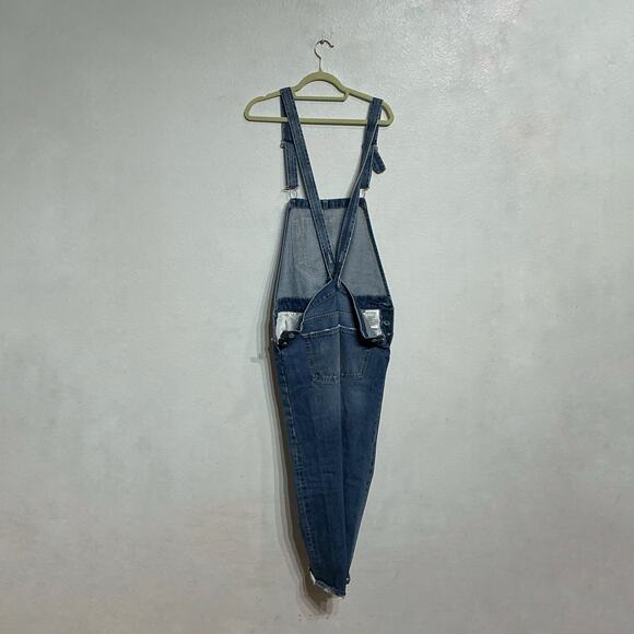 Levi's Blue Denim Distressed Straight Leg Overalls Sz M - Picture 9 of 12